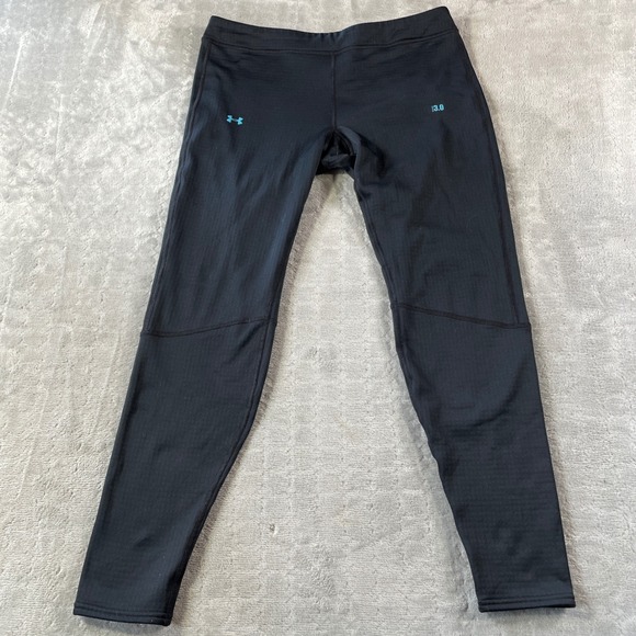 Under Armour ColdGear 3.0 Fitted Leggings Womens Large Black Baselayer - Picture 1 of 6